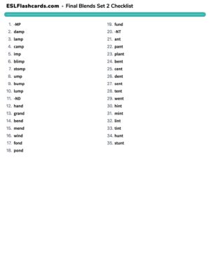 Preview of Checklist, Set 2 - M and N