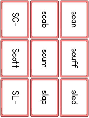 Preview of Word cards, Set 3 - S-blends