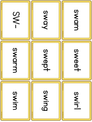Preview of Word cards, Set 4 - W-blends