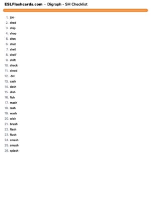 Preview of Checklist, SH