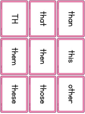 Preview of Word cards, TH - voiced