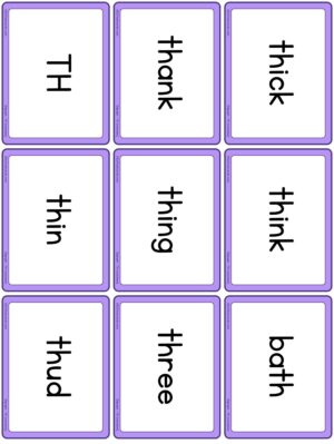 Preview of Word cards, TH - voiceless