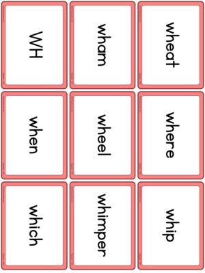 Preview of Word cards, WH