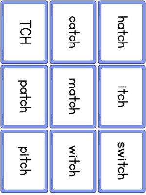 Preview of Word cards, TCH