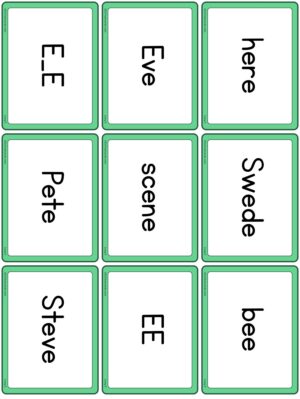 Preview of Word cards, Long E