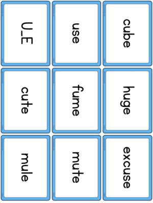 Preview of Word cards, Long U
