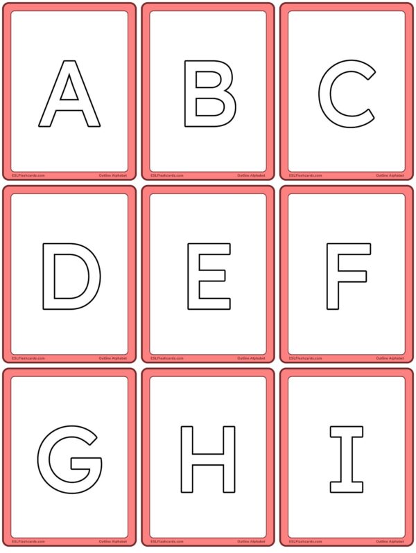 Outline Alphabet - ESL Flashcards