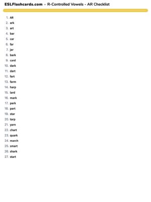 Preview of Checklist, AR