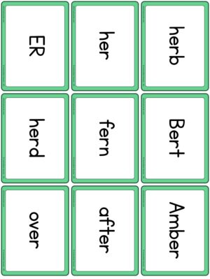 Preview of Word cards, ER
