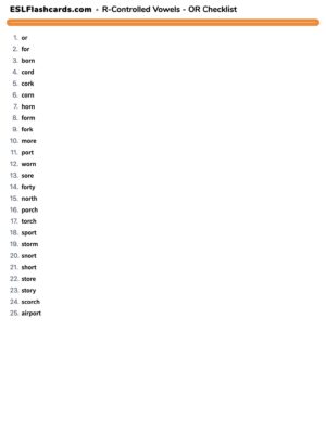 Preview of Checklist, OR