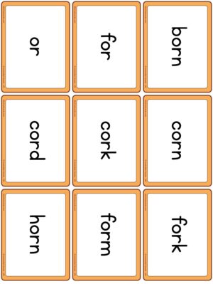 Preview of Word cards, OR