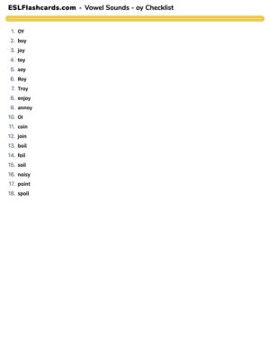 Preview of Checklist, OY-OI
