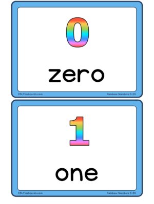 Preview of Numbers with spelling, Medium, Rainbow