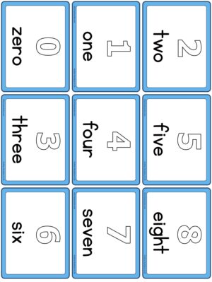 Preview of Numbers with spelling, Small, Outline