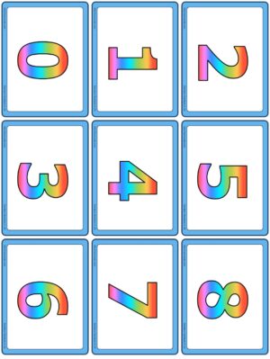 Preview of Numbers only, Small, Rainbow