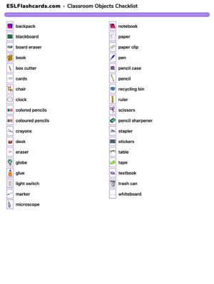 Preview of Checklist, American English