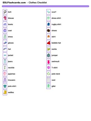 Preview of Checklist, British English