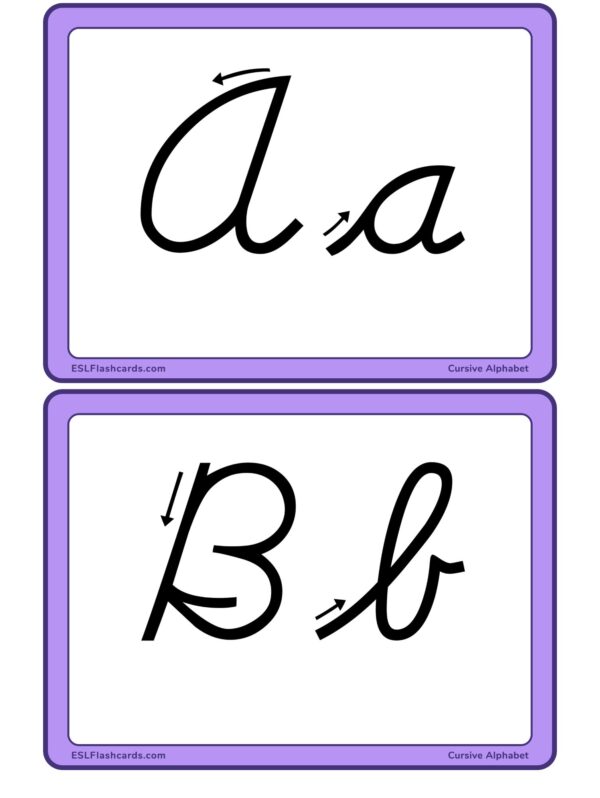 Cursive Alphabet - ESL Flashcards
