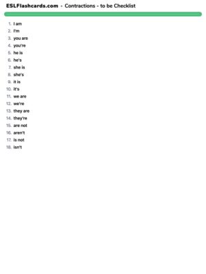Preview of Checklist, to be