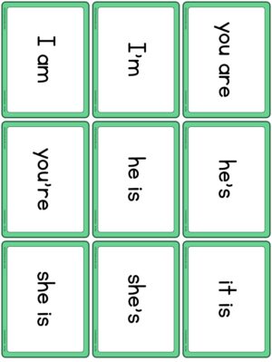 Preview of Word cards, Small, to be