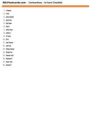 Preview of Checklist, to have