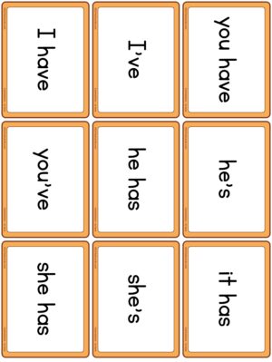 Preview of Word cards, Small, to have