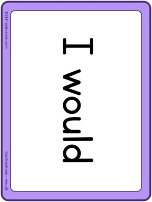 Preview of Word cards, Large, would