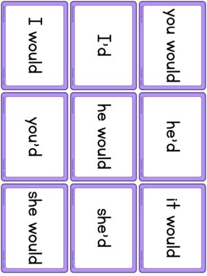 Preview of Word cards, Small, would