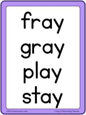 Preview of Word cards, Large, Long A