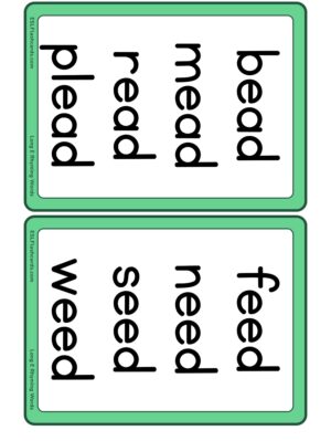 Preview of Word cards, Medium, Long E