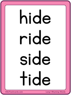 Preview of Word cards, Large, Long I