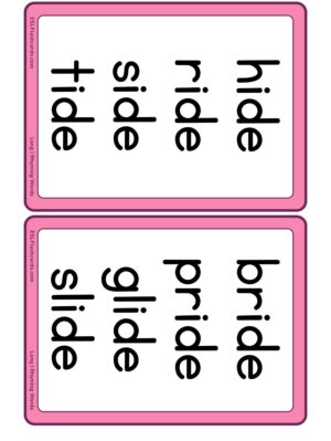 Preview of Word cards, Medium, Long I