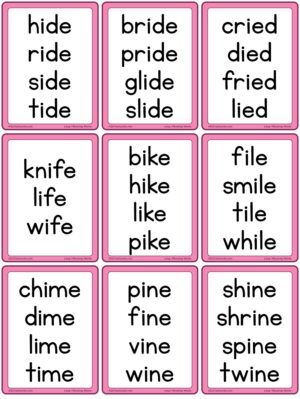 Preview of Word cards, Small, Long I