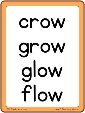 Preview of Word cards, Large, Long O