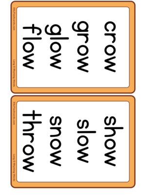 Preview of Word cards, Medium, Long O