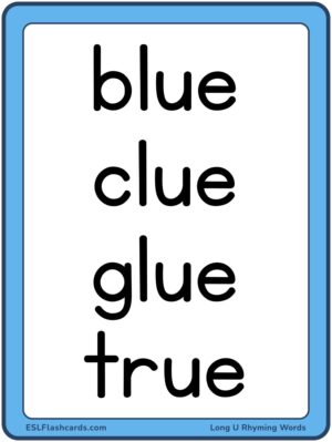 Preview of Word cards, Large, Long U - OO
