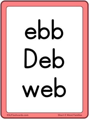 Preview of Word cards, Large, Short E