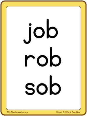 Preview of Word cards, Large, Short O