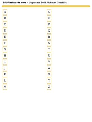 Preview of Checklist, uppercase