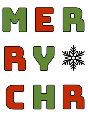 Preview of Small, No Border, Merry Christmas