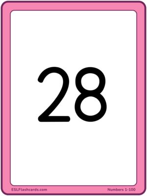 Preview of Numbers only, Large, 28 to 54