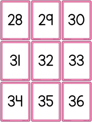 Preview of Numbers only, Small, 28 to 54