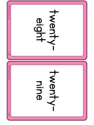 Preview of Word cards, Medium, 28 to 54