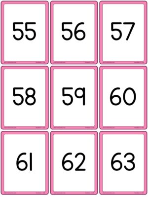 Preview of Numbers only, Small, 55 to 81