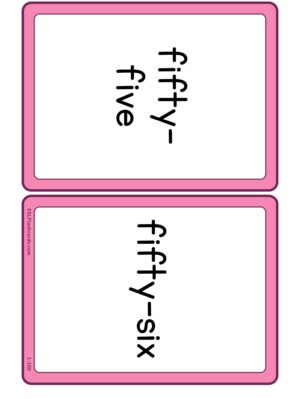 Preview of Word cards, Medium, 55 to 81