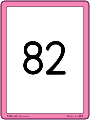 Preview of Numbers only, Large, 82 to 108