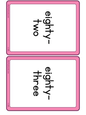 Preview of Word cards, Medium, 82 to 108