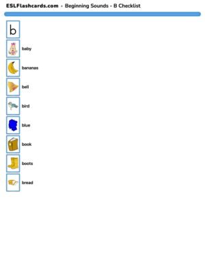 Preview of Checklist, B to G