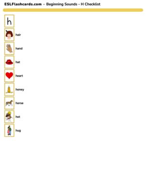 Preview of Checklist, H to M