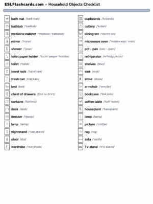 Preview of Checklist, Black and white